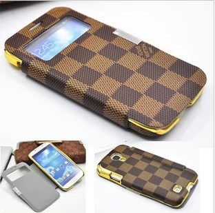 Louis Vuitton Leather Case For Samsung Galaxy S4 S-View Smart Wake Flip Cover Folio Case Many ...
